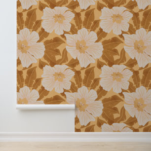 Tropische bloemen en bladeren behang