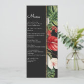 Tropische bloemen en bladeren donkere waterverf br menu (Staand voorkant)