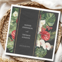 Tropische bloemen en bladeren donkere waterverf br