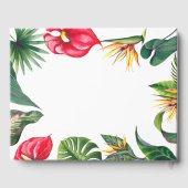 Tropische bloemen en bladeren Elegante bruiloft Gastenboek (Achterkant)