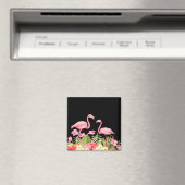 Tropische Bloemen en Flamingo's Ontwerp Magneet (Insitu (Vaatwasser))