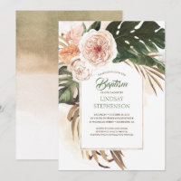 Tropische bloemen en gedroogde palmbladdoop