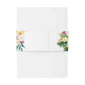 Tropische bloemen en groen bruiloft monogram uitnodigingen wikkel (Achterkant Voorbeeld)