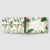Tropische bloemen en groen Lijst zomerbruiloft Gastenboek (Volledig)