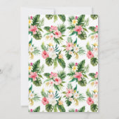 Tropische bloemen en groen Zomer Baby Brunch Kaart (Achterkant)