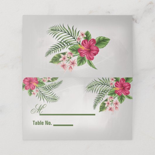 Tropische bloemen en lederen bruiloft (Buitenkant ongevouwen)