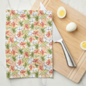 Tropische bloemen en lijnkunst theedoek (Quarter Fold)