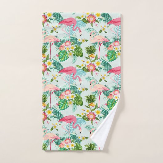  tropische bloemen en vogels bad handdoek (Handdoek)