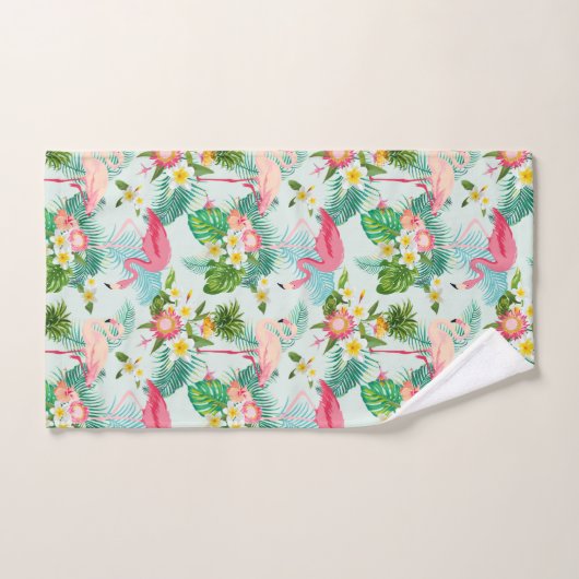  tropische bloemen en vogels bad handdoek (Handdoek)