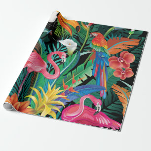 Tropische bloemen en vogels cadeaupapier