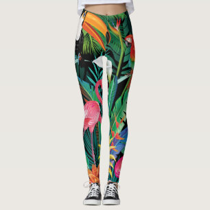 Tropische bloemen en vogels samenstelling. leggings