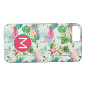 Tropische bloemen en vogels | Voeg je Initiaal toe Case-Mate iPhone Case (Achterkant (Horizontaal))