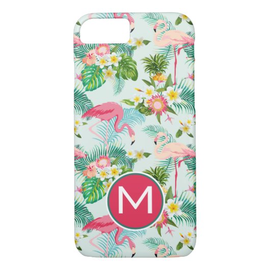 Tropische bloemen en vogels | Voeg je Initiaal toe Case-Mate iPhone Case (Achterkant)