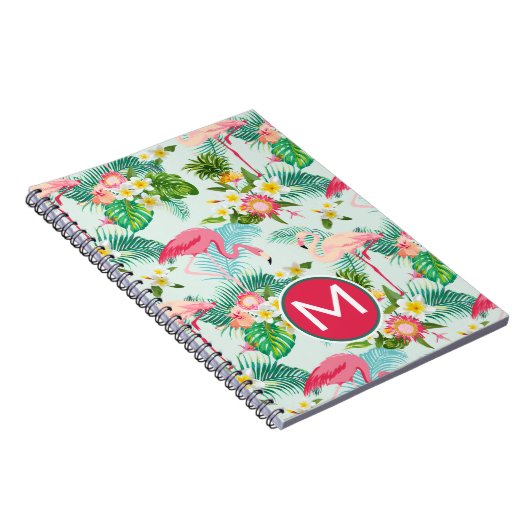 Tropische bloemen en vogels | Voeg je Initiaal toe Notitieboek (Rechterzijde)