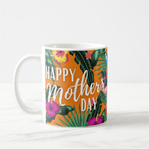 Tropische bloemen Flamingos Happy Mothers Day Koffiemok