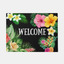Tropische bloemen floral Welcome doormat