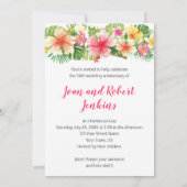 Tropische bloemen Foto 50th Wedding Jubileum Kaart (Achterkant)