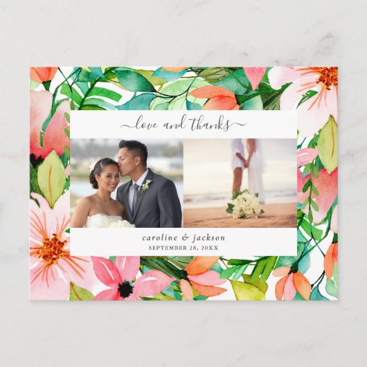 Tropische bloemen Foto Hartelijk dank Briefkaart (Voorkant)