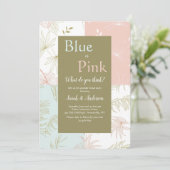 Tropische Bloemen Geslacht Onthulling Uitnodiging (Staand voorkant)