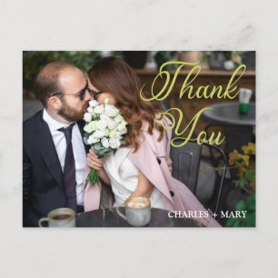 Tropische Bloemen Hart & Typografische Foto Postka Briefkaart