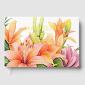 Tropische bloemen inscriptie bestemming bruiloft gastenboek (Voorkant)