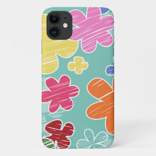 Tropische bloemen, kleurrijke bloemen, Floral Patt iPhone 11 Hoesje