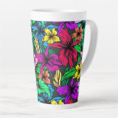 Tropische bloemen latte mok (Rechterhoek)
