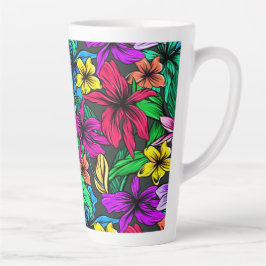 Tropische bloemen latte mok