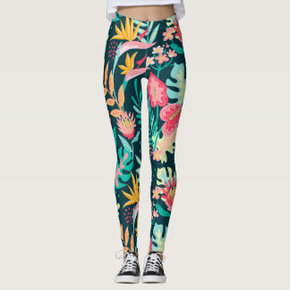 Tropische bloemen leggings