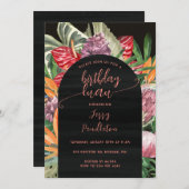 Tropische Bloemen Luau 2 Verjaardag Kaart (Voorkant / Achterkant)