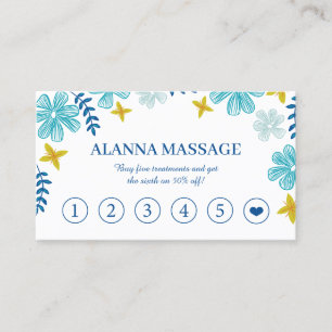 Tropische bloemen Massage Therapy Loyalty Visitekaartje