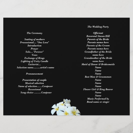 Tropische bloemen op de Sjabloon van het zwarte-we (Achterkant)