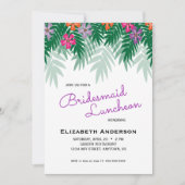 Tropische Bloemen & Palm Branch Bruidsmeisje Lunch Kaart (Voorkant)