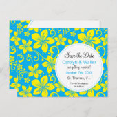 Tropische bloemen redden de datum Briefkaart (Voorkant / Achterkant)