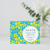 Tropische bloemen redden de datum Briefkaart (Staand voorkant)