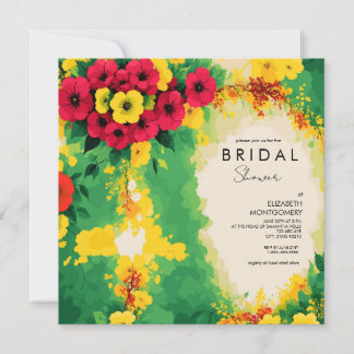 Tropische Bloemen Reggae Bridal Douche Uitnodiging
