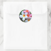 Tropische bloemen ronde sticker (Tas)