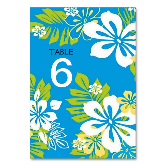 Tropische Bloemen Trouwmenu + Tafelnummer Kaart (Voorkant)