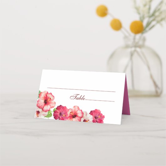Tropische Bloemen Trouwplaats Kaart (Voorkant)