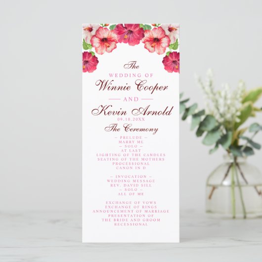 Tropische Bloemen Trouwprogramma Programma (Staand voorkant)