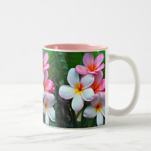 Tropische bloemen tweekleurige koffiemok
