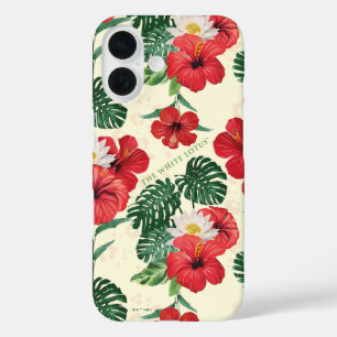 Tropische bloemen van de witte lotus iPhone 16 hoesje