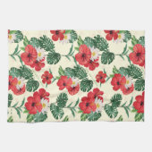 Tropische bloemen van de witte lotus theedoek (Horizontaal)