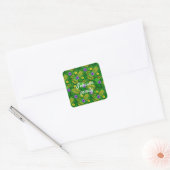 tropische bloemen vierkante sticker (Envelop)