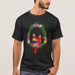 Tropische Bloemen Vogel Dier Bloemrijk Ara Papega T-shirt