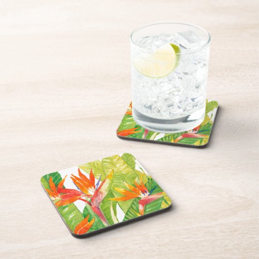 Tropische bloemen | Vogel van het Paradijs Drankjes Onderzetter (Rechterzijde)