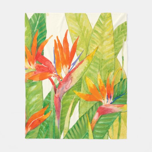 Tropische bloemen | Vogel van het Paradijs Fleece Deken (Voorkant)