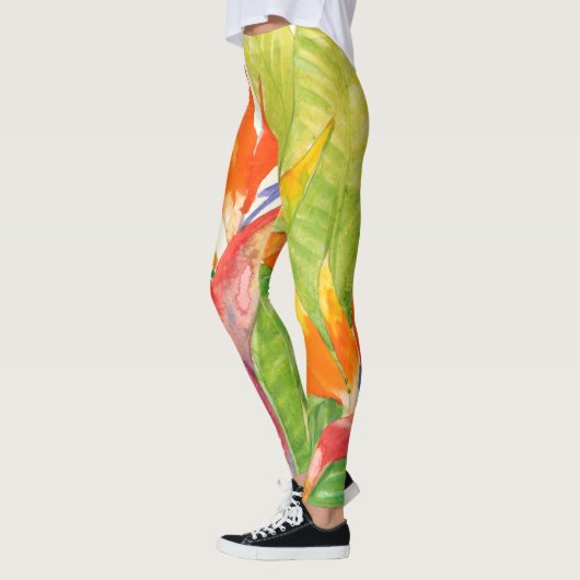 Tropische bloemen | Vogel van het Paradijs Leggings (Links)