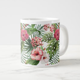 Tropische bloemen Waterverf Modern Fine Floral Jumbo Mok