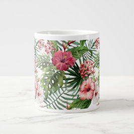 Tropische bloemen Waterverf Modern Fine Floral Jumbo Mok